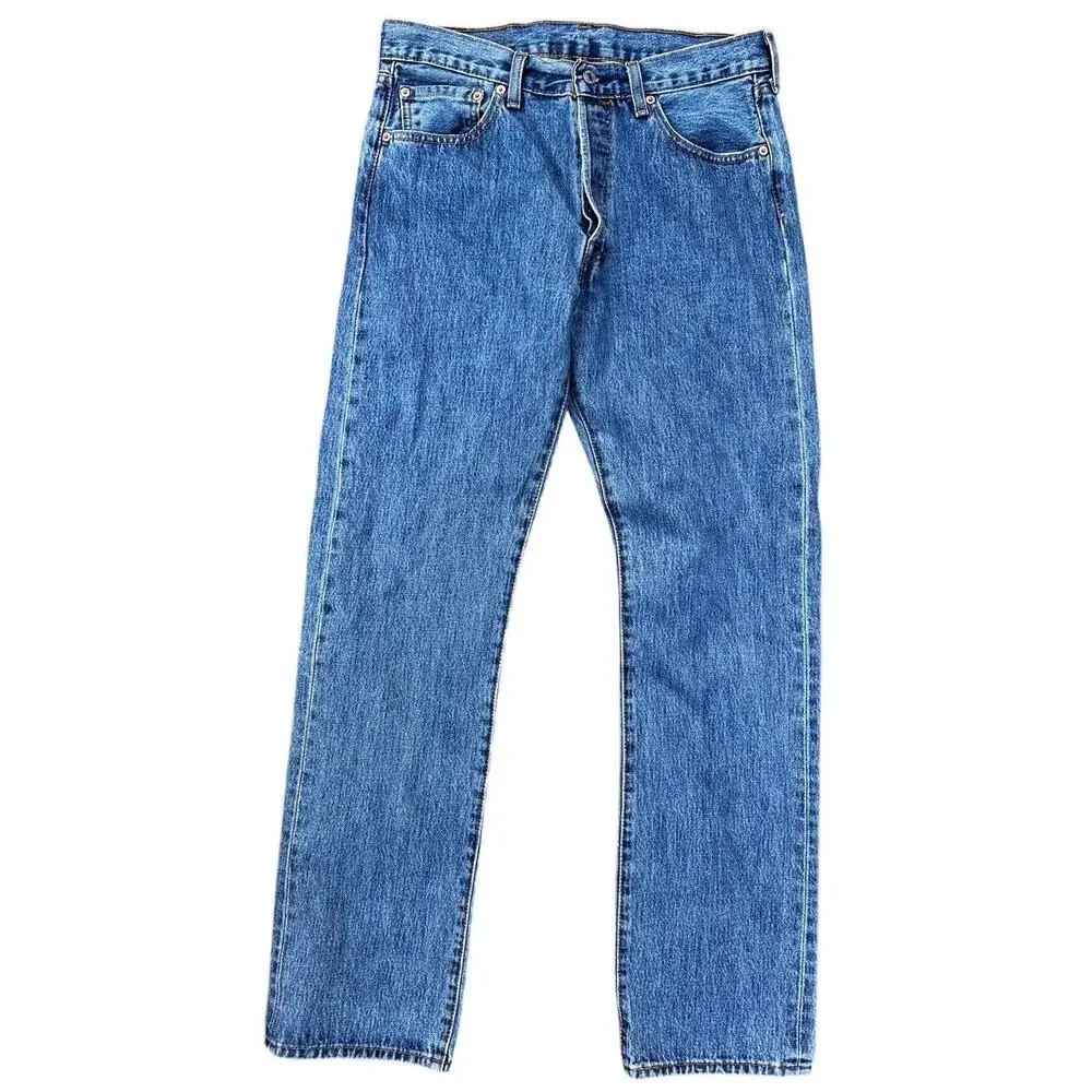 Levi's 501 Original Straight Men's Medium Wash Jeans 100 Cotton size 33 x 34 33W